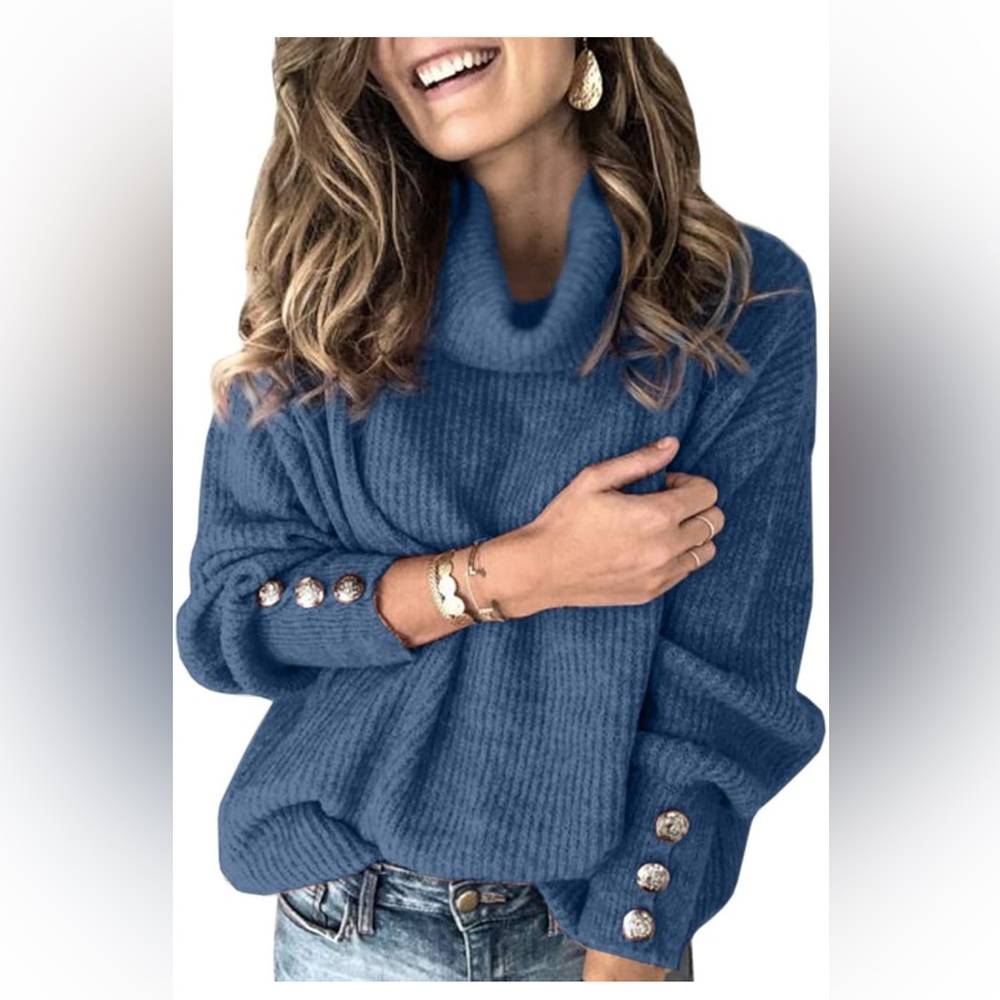 Amazon Sovelen Oversized Ribbed Turtleneck Sweater